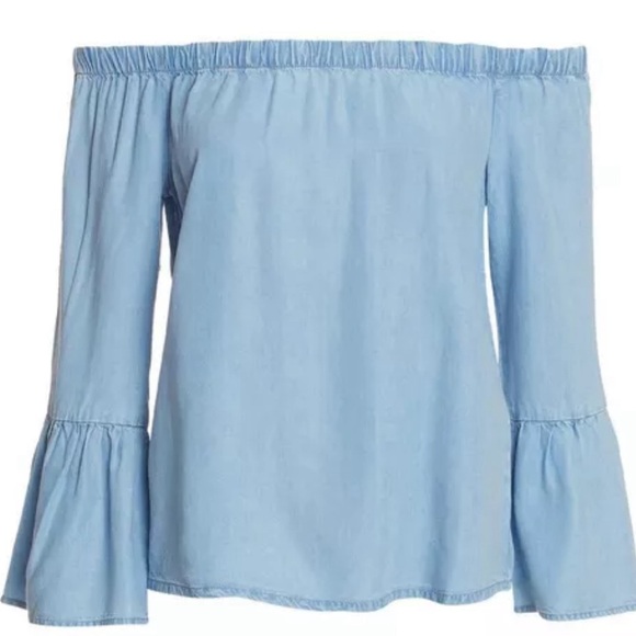 Calvin Klein off shoulder denim summer top size small - Picture 3 of 10